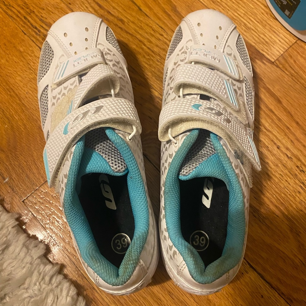 Louis Gatineau Spin Cycling Shoes 7.5 White/Aqua